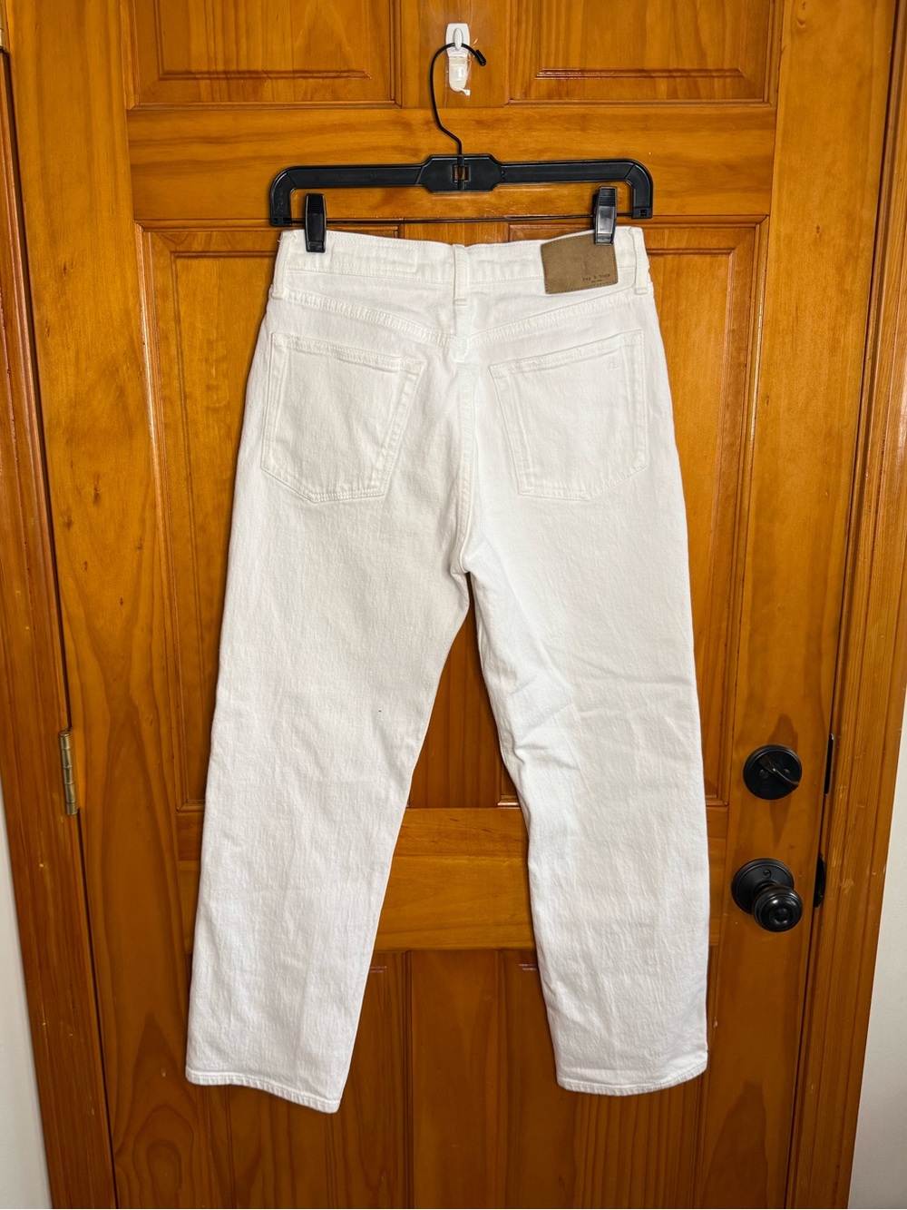 rag & bone Harlow Mid-Rise Straight Jeans  Optic White Womens Size 26 - Picture 6 of 10